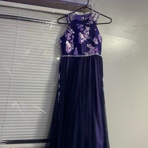 Girls size 14 purple formal dress